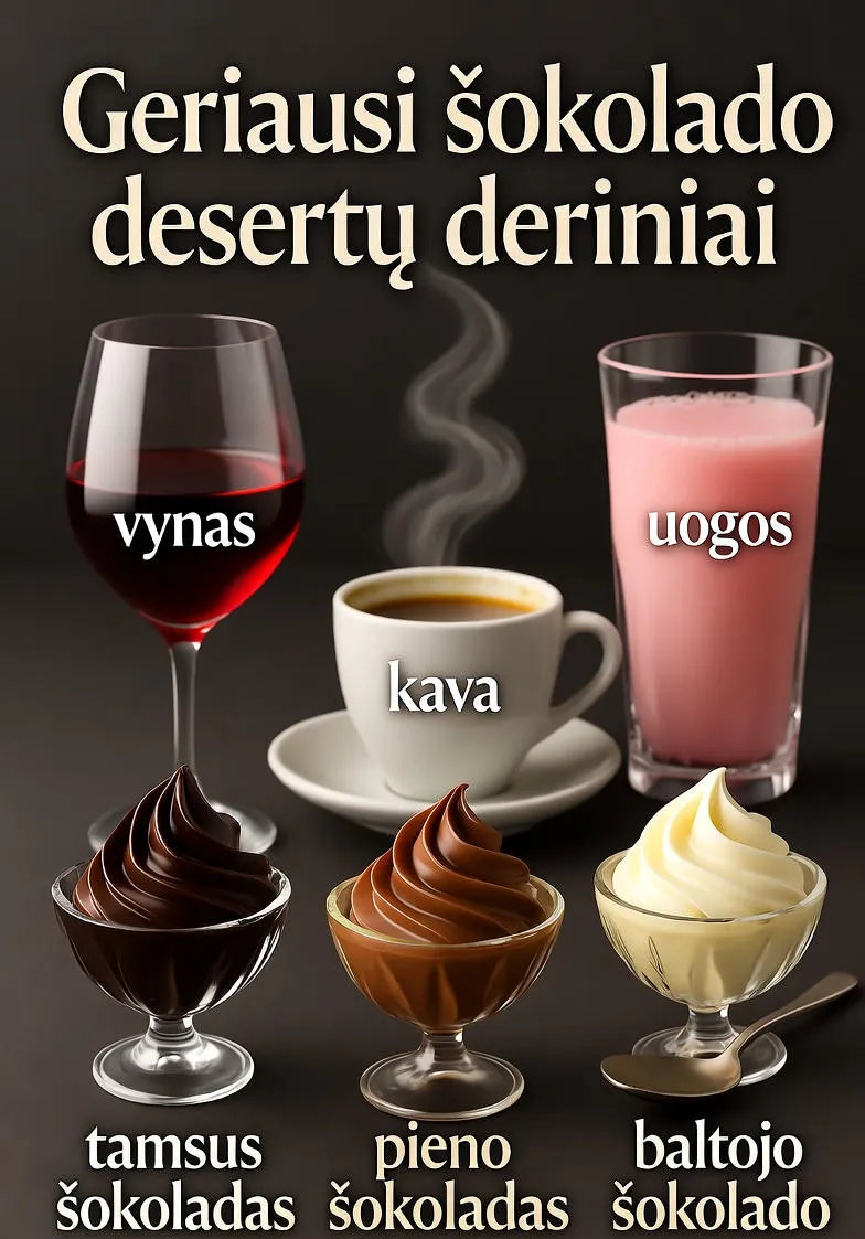 Geriausi šokolado desertų deriniai: tobuli skonių susitikimai