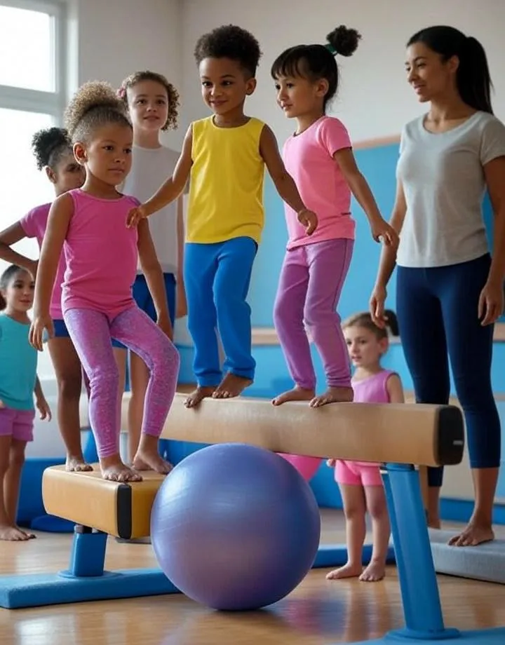 Gimnastika vaikų darželyje: kaip lavinti pusiausvyrą