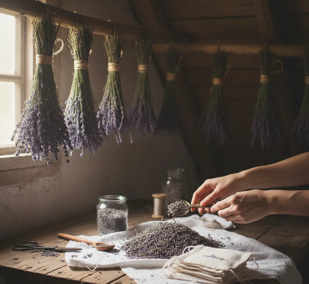Kaip džiovinti levandas kvapniems maišeliams: žingsnis po žingsnio