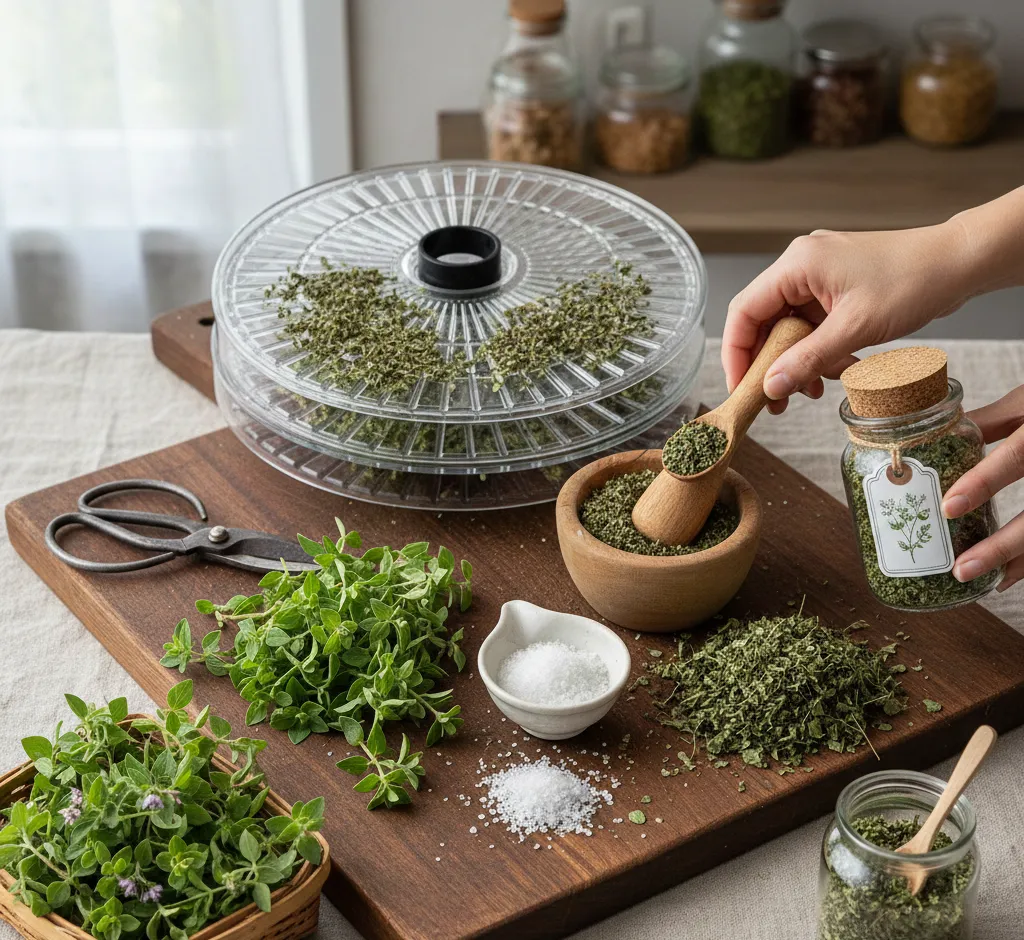 Kaip džiovinti raudonėlius žolelių druskai: nuo derliaus iki stiklainio