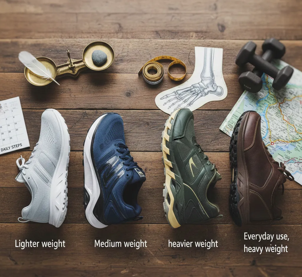 Kaip išsirinkti batus pagal svorį: išsamus gidas kiekvienam žingsniui