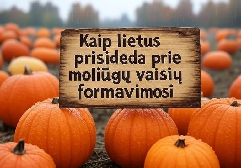 Kaip lietus prisideda prie moliūgų vaisių formavimosi