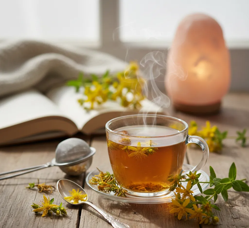 Kaip paruošti jonažolės arbatą nuotaikai kelti: pilnas gidas ir svarbios atsargumo priemonės