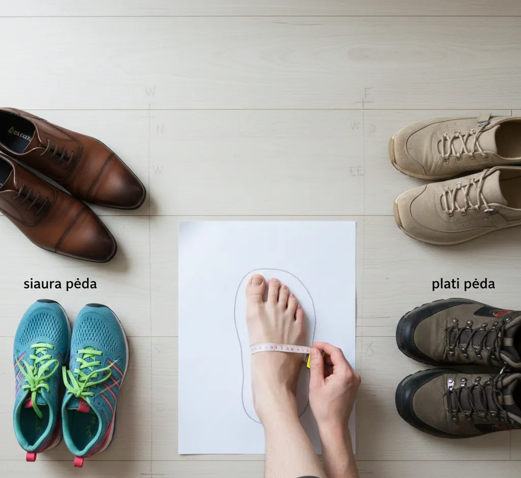 Kaip pasirinkti batus pagal pėdos plotį: išsamus gidas patogiai avalynei