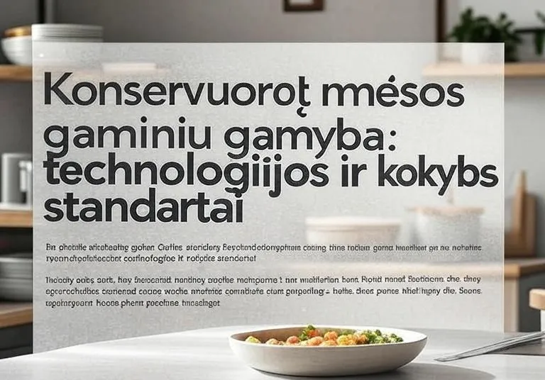 Konservuotų mėsos gaminių gamyba: technologijos ir kokybės standartai