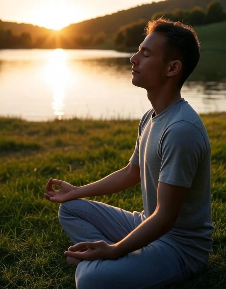 Meditacija prie ežero: Streso mažinimo metodai gamtoje
