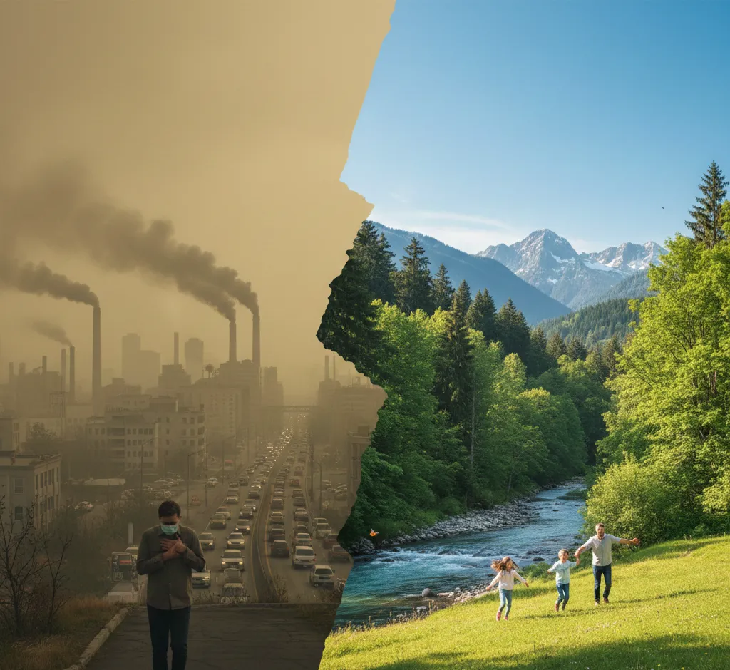 Oro taršos poveikis sveikatai ir aplinkai: palyginimas su švariu oru