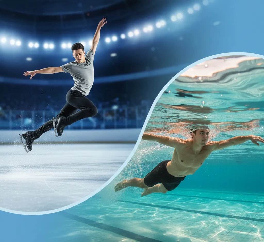 Plaukimas raumenų atsipalaidavimui čiuožime: kaip vanduo padeda tapti greitesniam ir atsparesniam traumoms