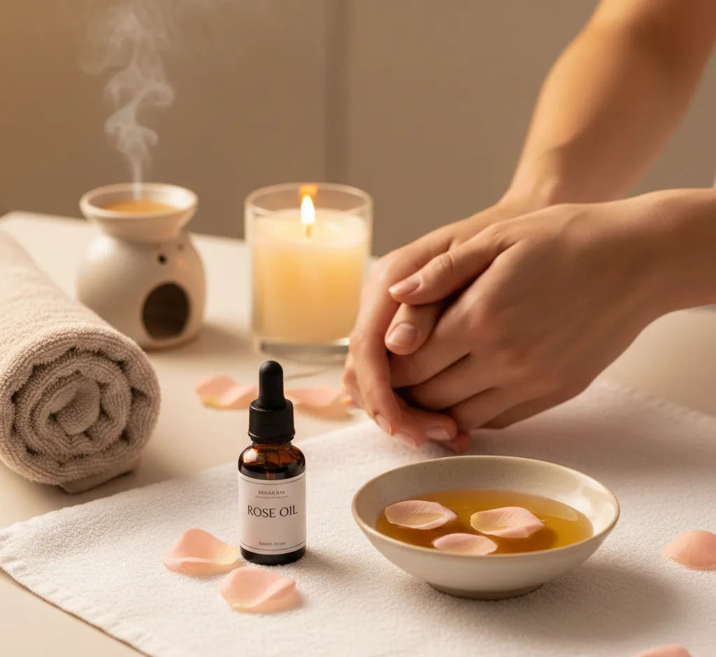 Rožių aliejus masažui namuose: nauda, praktiniai patarimai ir saugus naudojimas