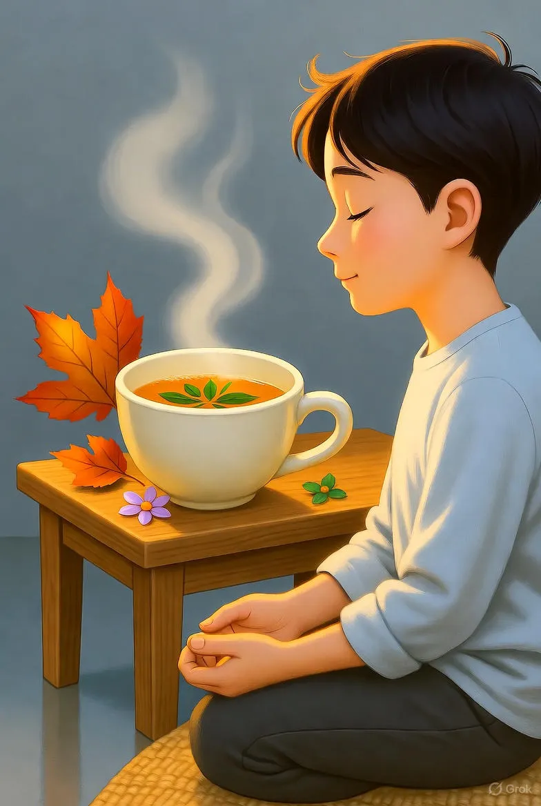 Rudeninis Harmonijos Ritualas: Arbatos Aroma ir Gilus Kvėpavimas