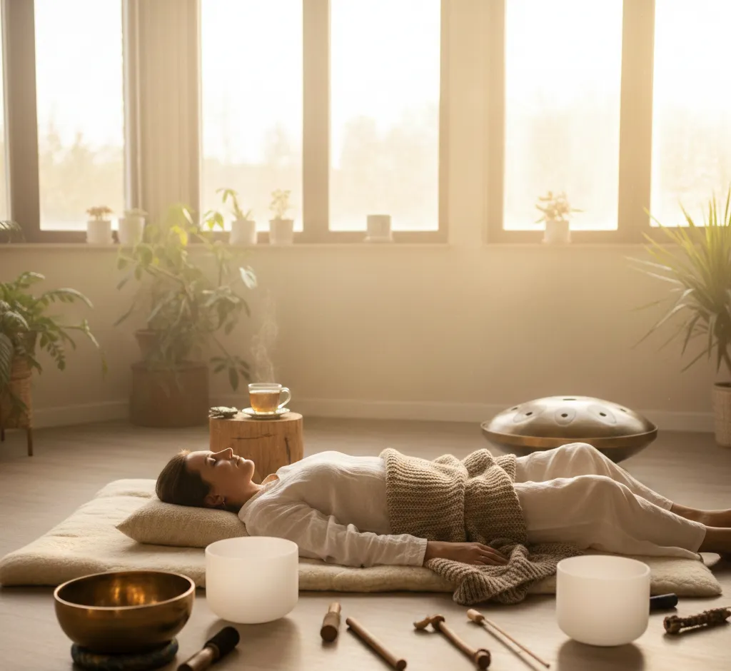 Rytinė garso vonia po pabudimo: švelni praktika ramioms ir produktyvioms dienoms